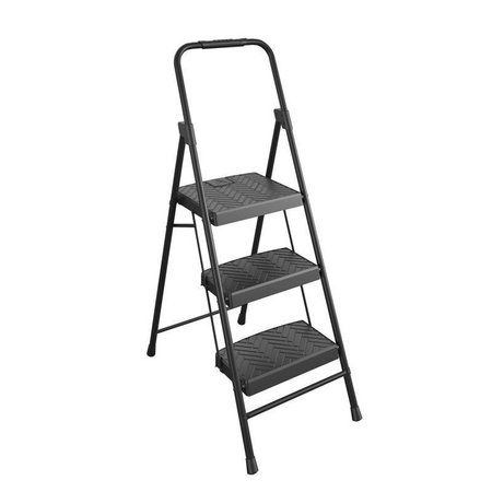 COSCO 53.54 in. H X 18.5 in. W X 2.36 in. D 300 lb. capacity 3 step Steel Step Stool 11-939-BLK4
